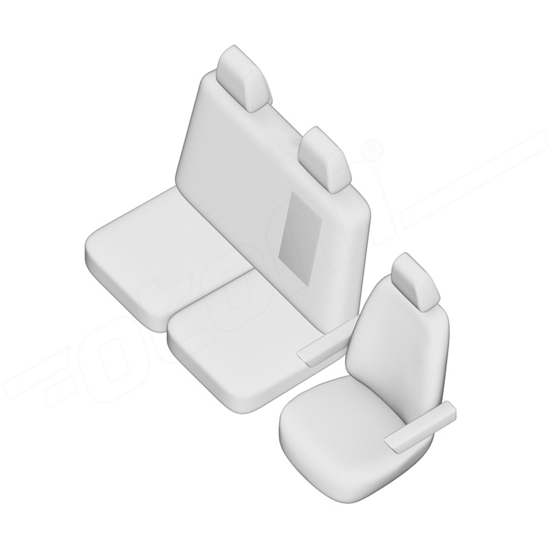 otoM Original Design Textile seat covers 2+1  Volkswagen Transporter T7 2024- (armrests on driver's seat & table in backrest bench)