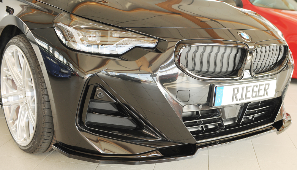 Voorspoiler passend voor BMW 2ER G42/G2C – 07.2021 glans zwart