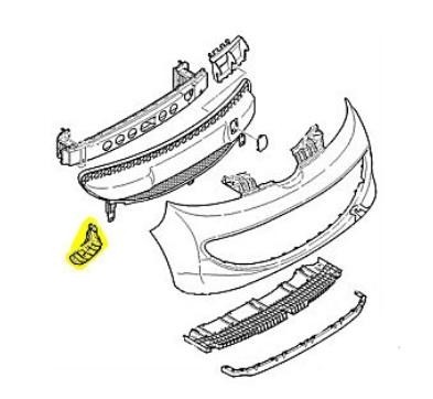 voorbumpersteun, voor, buiten, rechts Citroen C1, 2005-2014