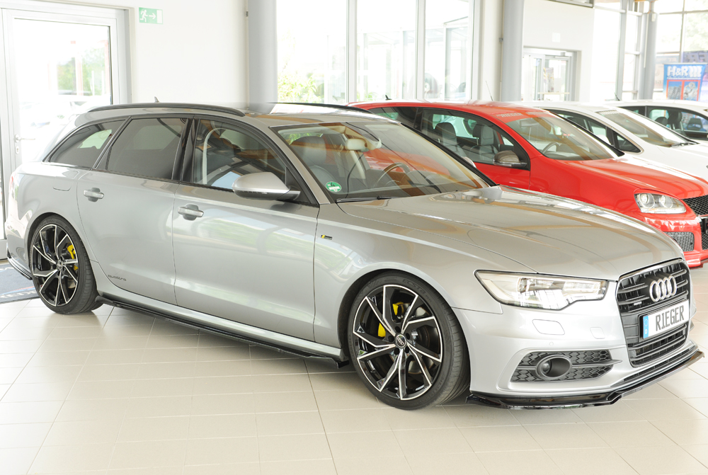 Voorspoiler passend voor Audi A6 (4G/C7): 11.10-08 glans zwart