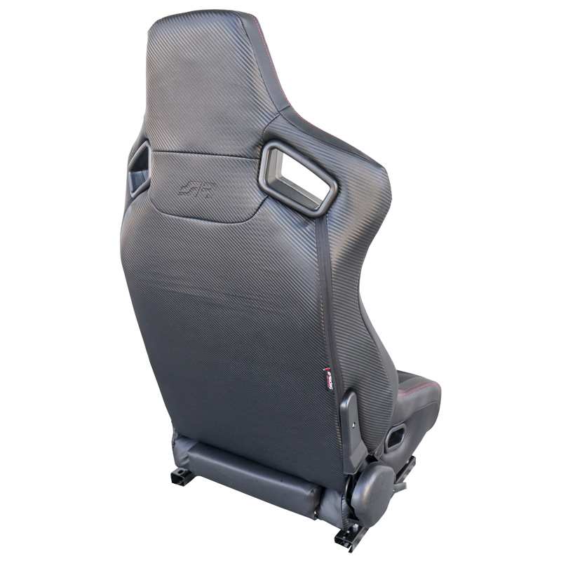 Simoni Racing Sport Seat Emerson - Black Ecoleather - Left-side Reclinable - incl. Sliders
