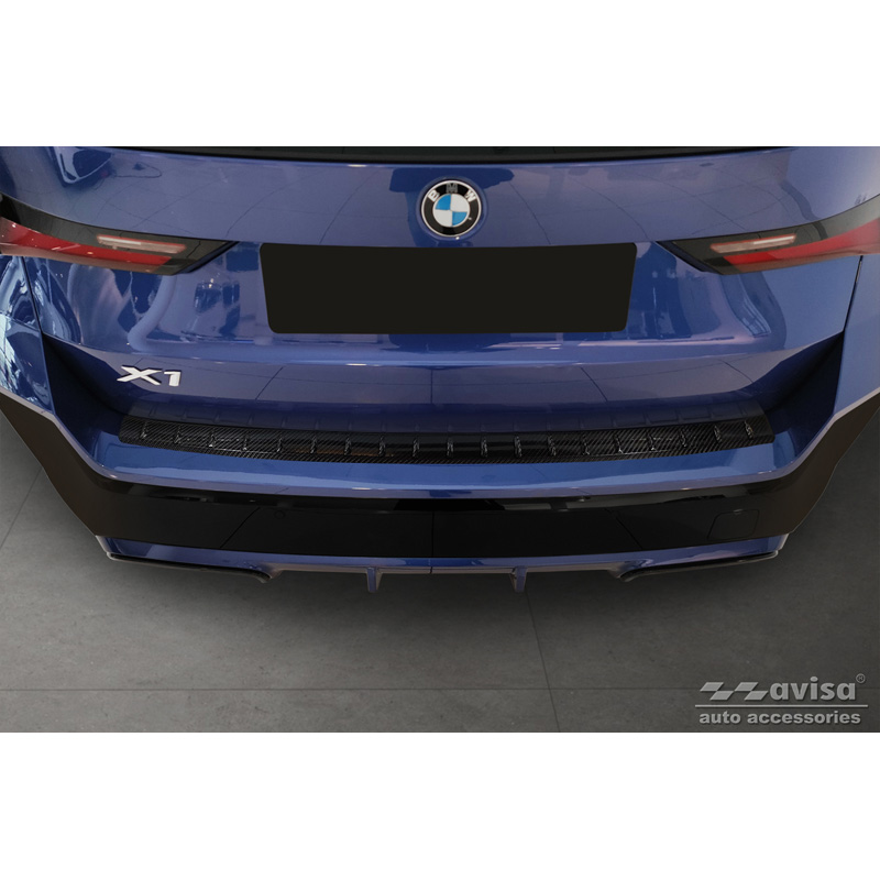 Real 3D Carbon Rear bumper protector  BMW X1 with M-Package (U11) 2022- 'Ribs'