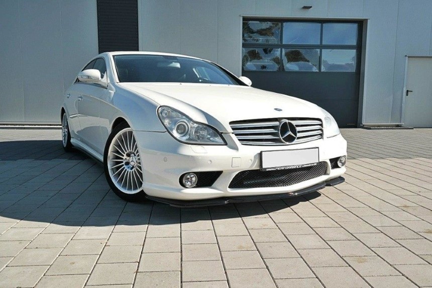 Voorspoiler passend voor Mercedes CLS W219 55 AMG Maxton Design glans zwart
