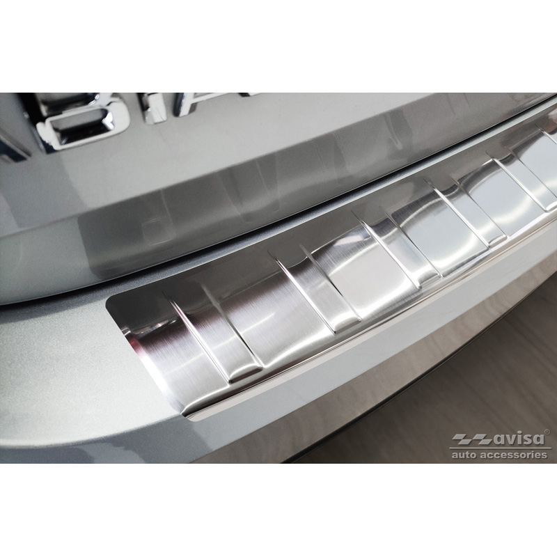 Stainless Steel Rear bumper protector  Skoda Fabia IV Hatchback 2021- 'Ribs'