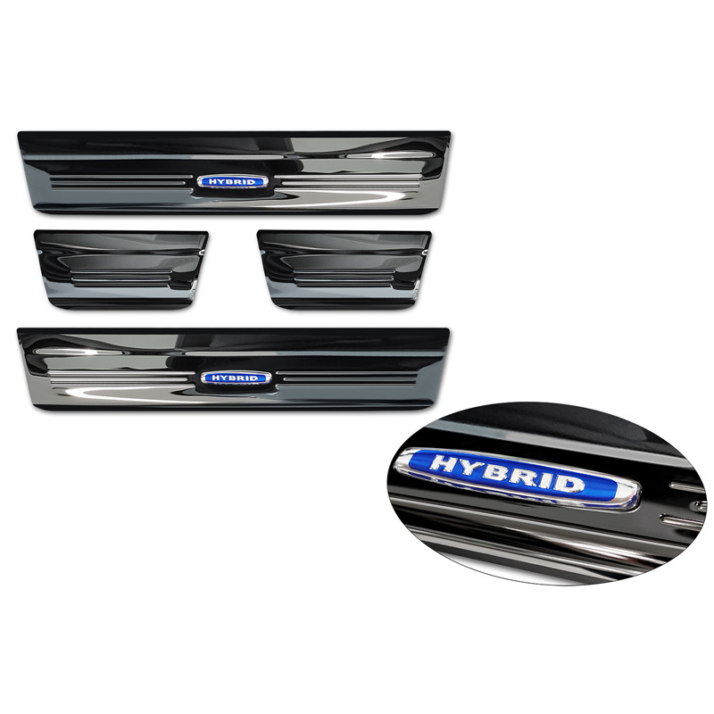 Black Inox door sill protectors  Honda HR-V 2021- 'Hybrid' - 4-pieces