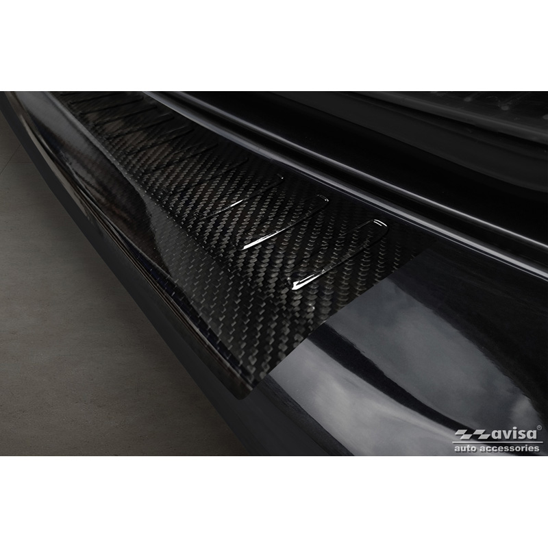 Real 3D Carbon Rear bumper protector  Mercedes E-Class Combi FL 2013-2016 'Ribs'