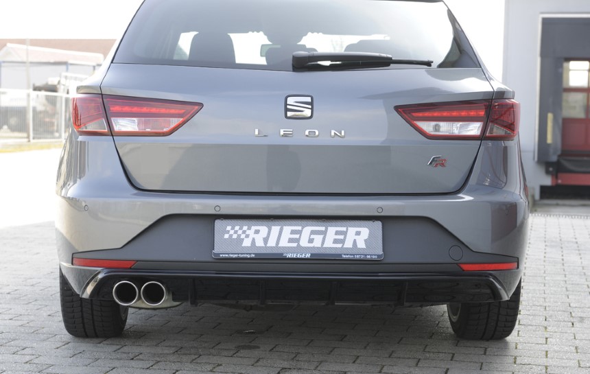Diffuser passend voor Seat Leon F5 FR Rieger dubbele uitlaat links 5 dr. ST glans zwart