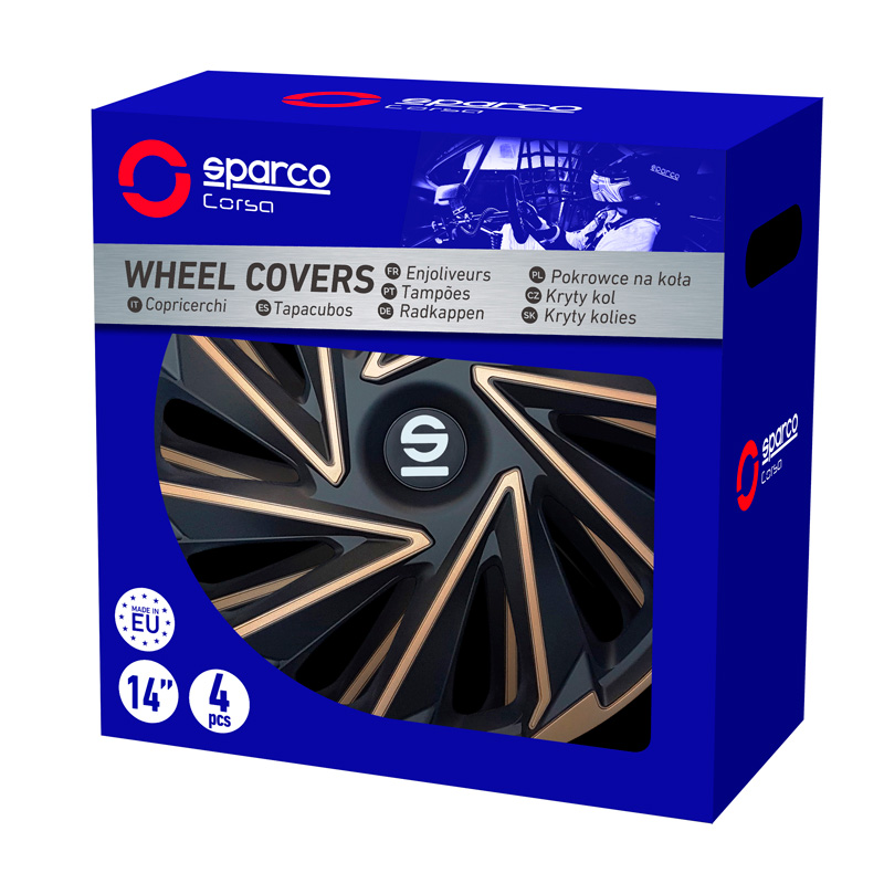 Sparco Wheel Covers Varese - 14-inch - Gold/Black - Set of 4 pieces