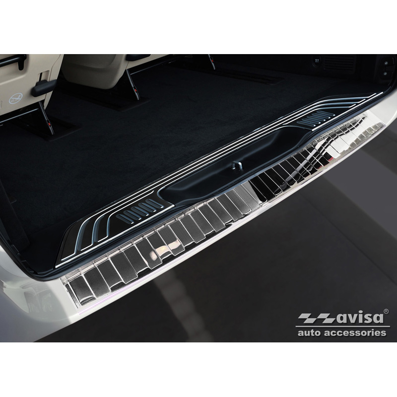 Chrome Stainless Steel Rear bumper protector  Mercedes Vito / V-Class 2014-2019 & Facelift 2019- 'Ribs' 'XL'