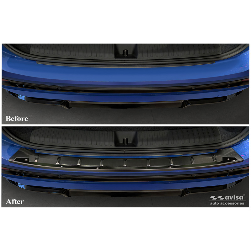 Avisa Black Stainless Steel Rear bumper protector  Audi Q6 e-tron (GFB) 2024- 'Shadow Premium'