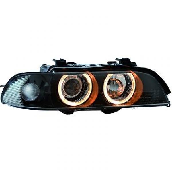 Headlights fits BMW 5 serie E39 00-03 XENON/black Angel Eyes