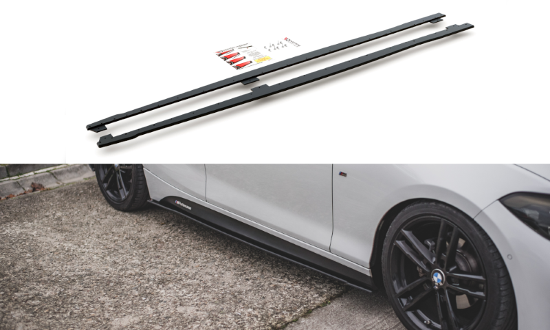 Race Zijskirts passend voor BMW 1-Serie/M140I F20 Maxton Design zwart V.2