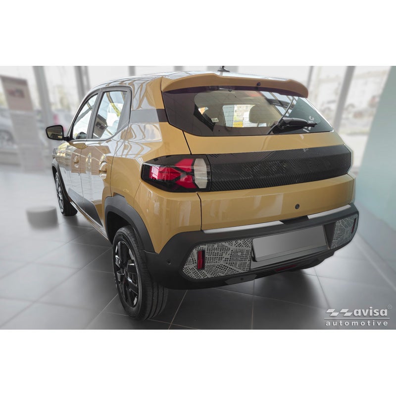 Avisa Stainless Steel Rear Bumper Protector  Dacia Spring Facelift 2024- - Soft Silver - 2-pieces