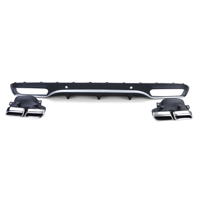 Diffuser passend voor Mercedes C205 A205 Coupe / Cabrio 15-19 C63 Design Chroom