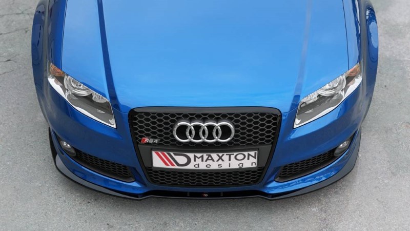 Voorspoiler passend voor Audi RS4 B7 V.2 Glanzend Zwart