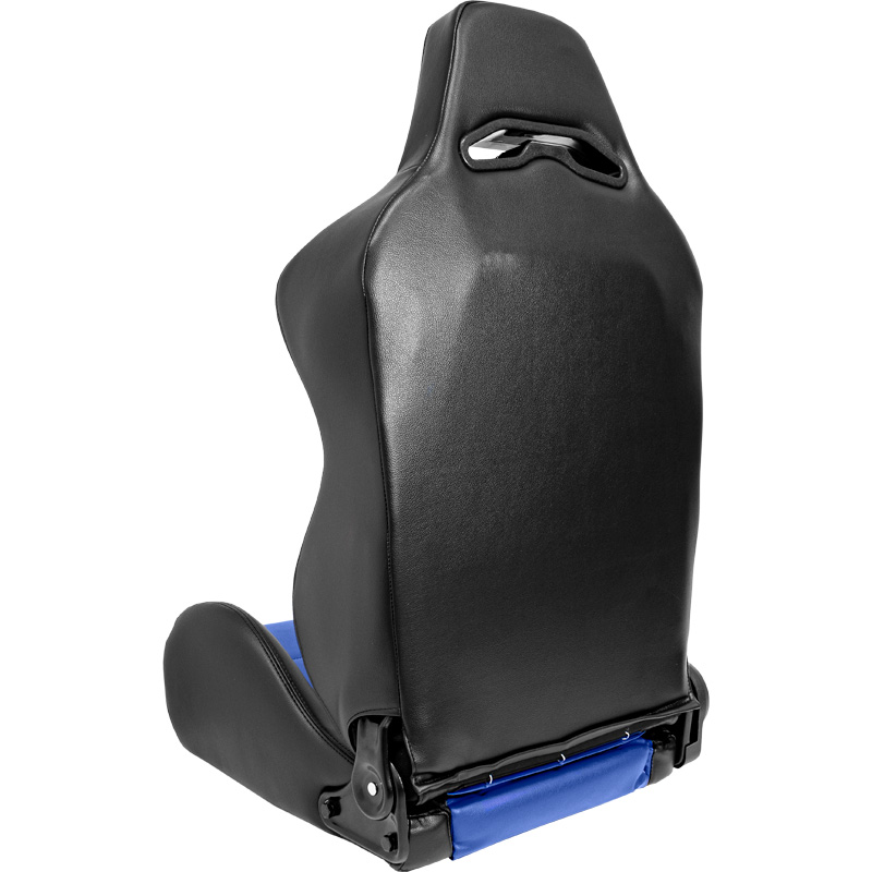 Sport seat 'Eco' - Black/Blue Synthetic leather - Right-side reclinable back-rest - incl. slides