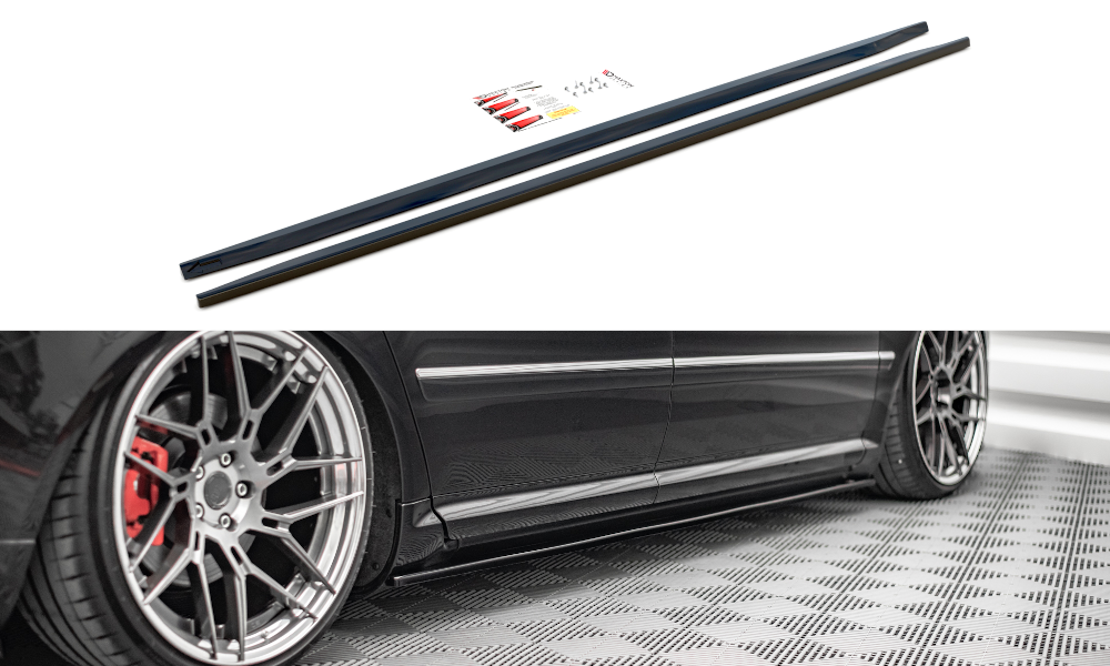 Zijskirts passend voor Audi S8 D3 Glanzend Zwart