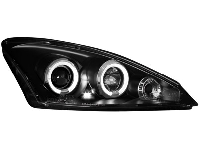 Headlights Ford Focus 01-04 Angel Eyes Black