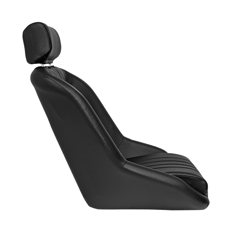 Sport seat 'Classic' - Black Synthetic leather - Non-reclinable back-rest + Head-rest - incl. slides