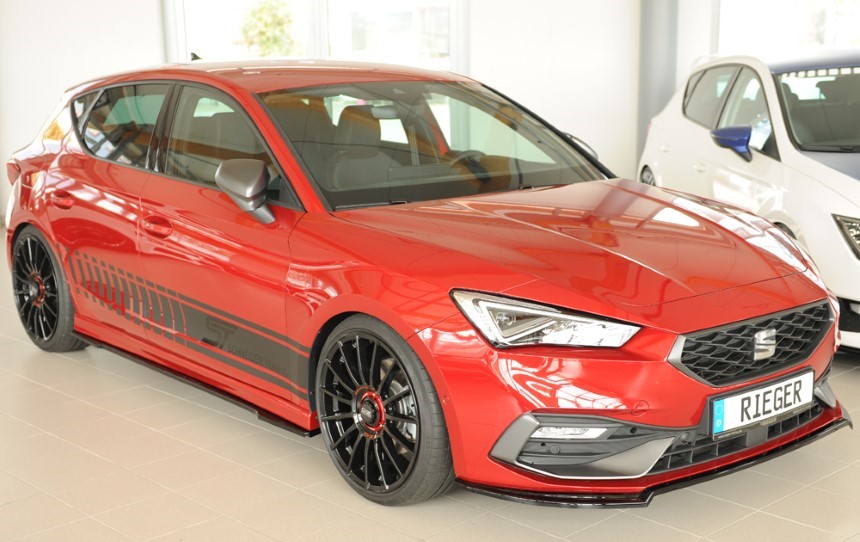 Voorspoiler passend voor Seat Leon KL Rieger glans zwart