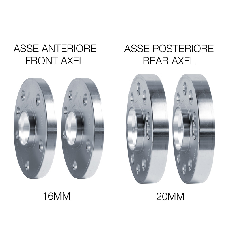 Simoni Racing Aluminium Wheel Spacer Kit - 2x16mm(FA) - 2x20mm(RA) (Hub 72,6mm) including wheel bolts -  BMW various