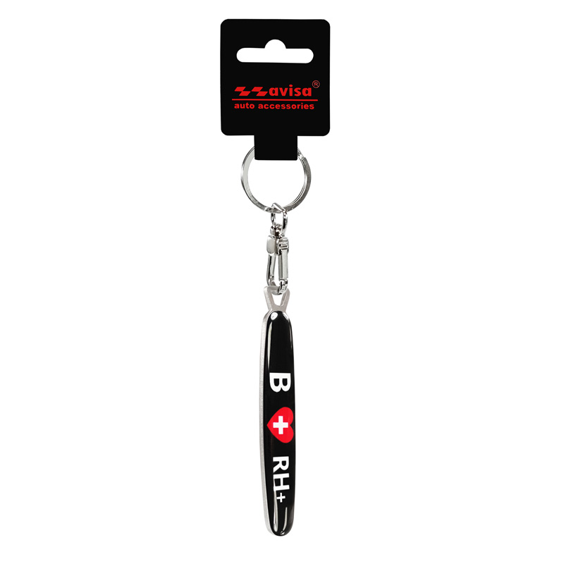 Stainless steel key chain - 'Blood Type' B RH+