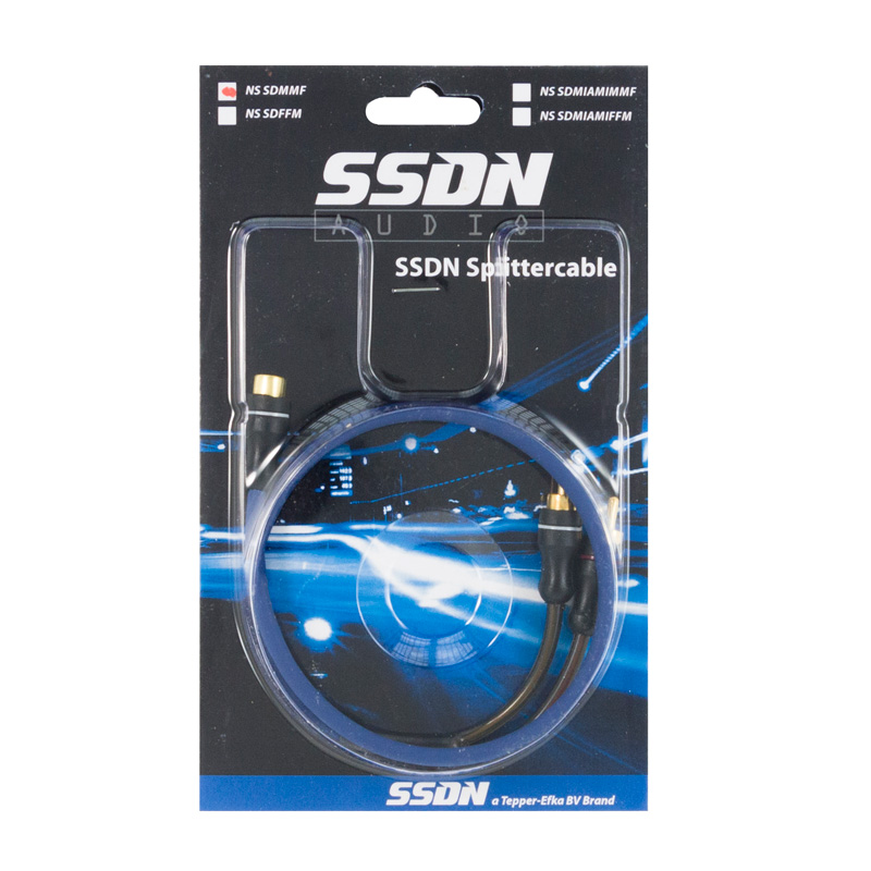 SSDN 0,5-meter double shielded top end Male/Male /Female plugs splitter-cable - in blister