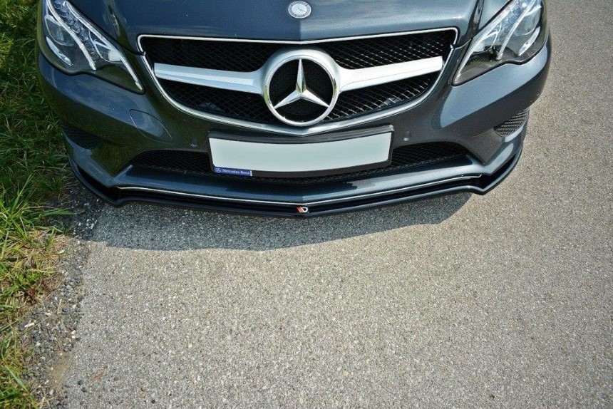 Voorspoiler passend voor Mercedes E W212 Maxton Design glans zwart
