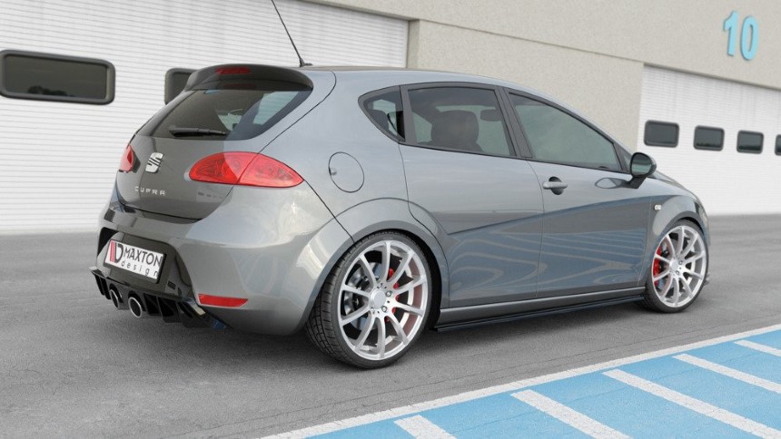 Diffuser passend voor Seat Leon Cupra FR 1P Maxton Design glans zwart Facelift