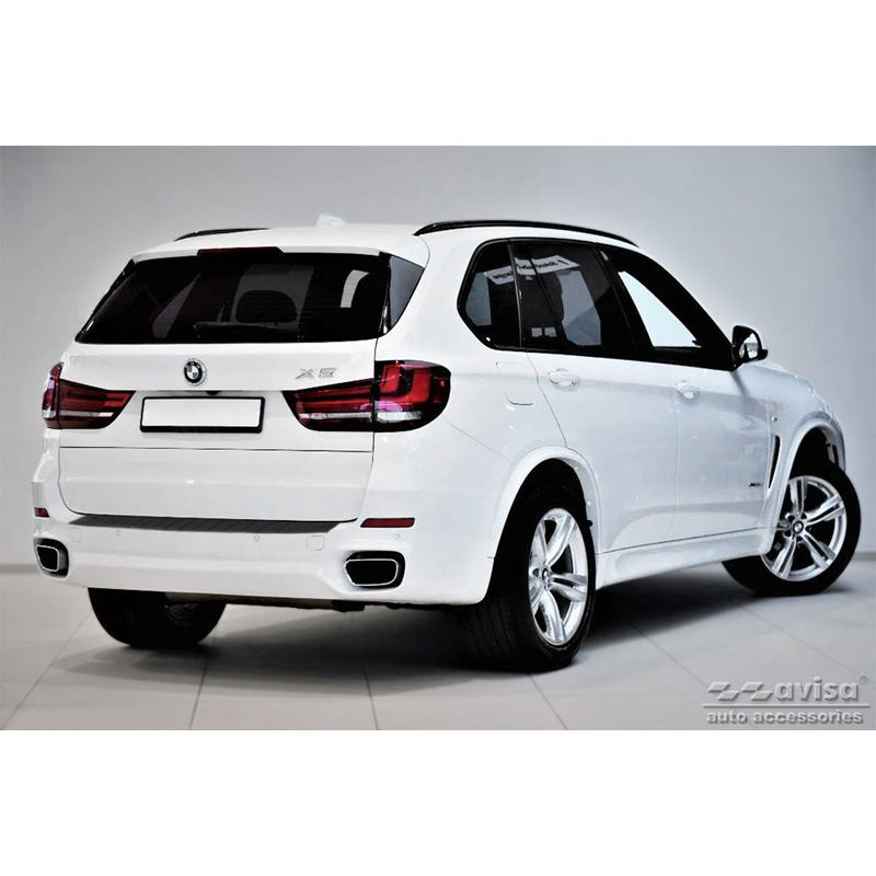 Black Stainless Steel Rear bumper protector  BMW X5 F15 2013-2018 with M-Pakage 'Ribs'
