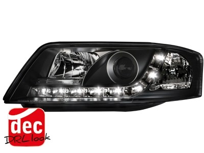 Headlights Audi A6 98-02 Devil Eyes Dayline Black