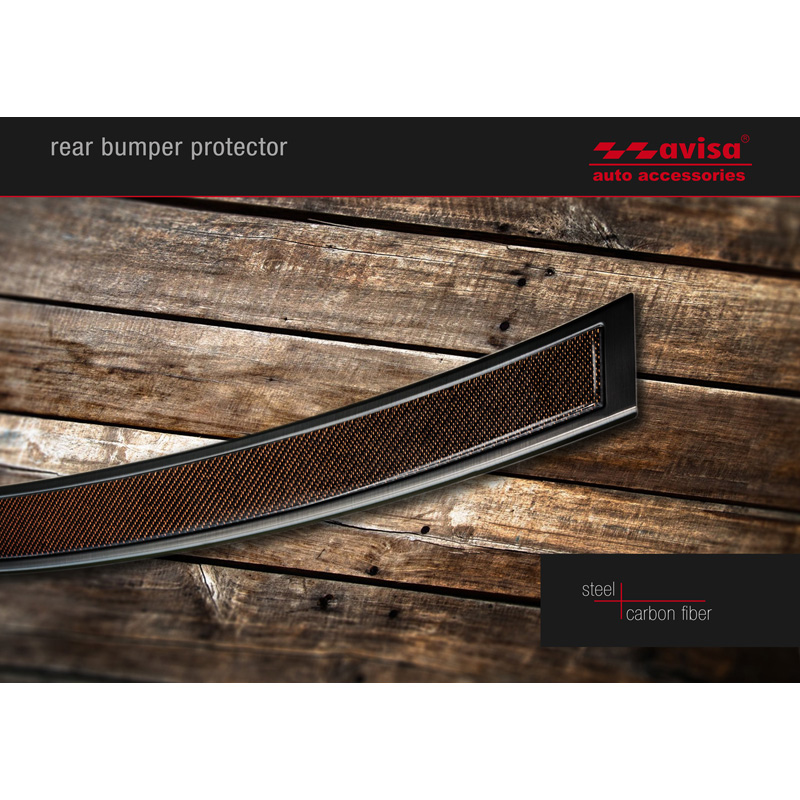 Stainless Steel Rear bumper protector 'Deluxe'  Mercedes GLC 2015-2019 & FL 2019- Black/Red-Black Carbon