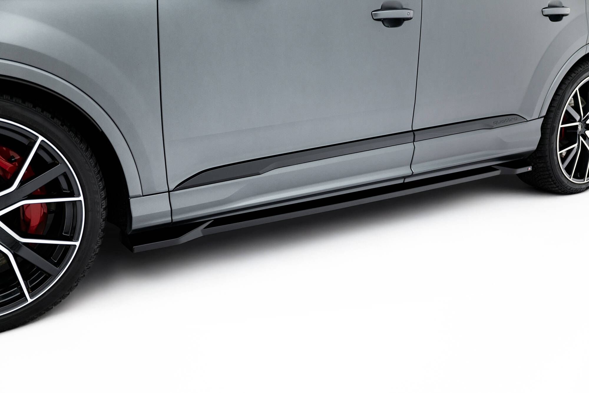 Zijskirts passend voor Audi Q7 S-Line MK2 Facelift 2 Maxton Glanzend zwart