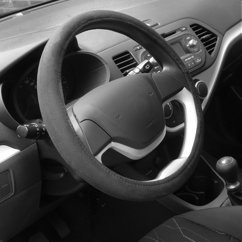 Carpoint Steering Wheel Cover Universal Suedine - Black