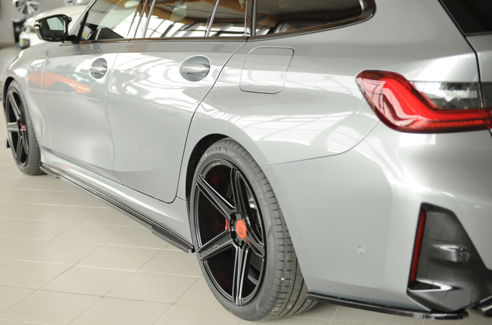 Zijskirts passend voor BMW 3 Serie M Pakket G20 G21 Rieger Glans Zwart