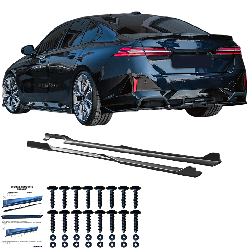 Oneway Set Side Skirts  BMW 5-Series G60/G61 Sedan/Touring M-Pack 2023- incl. i5 - Gloss black
