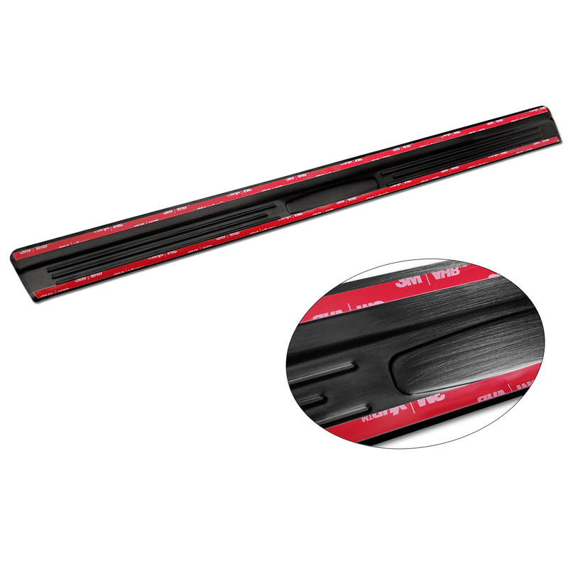 Black Inox door sill protectors  Volkswagen Golf VIII Hatchback/Variant 2020-2024 & FL 2024- 'Hybrid' - 4-pieces
