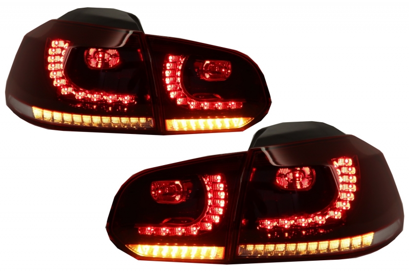 Taillights led VW Golf VI 10/08- R-look Dynamic red/Smoke