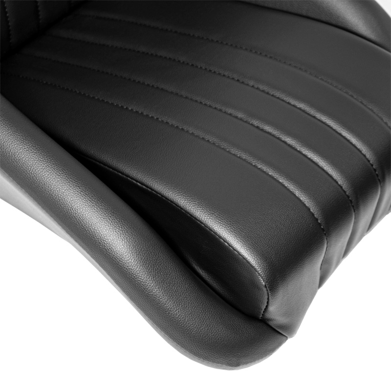 Sport seat 'Classic' - Black Synthetic leather - Non-reclinable back-rest + Head-rest - incl. slides
