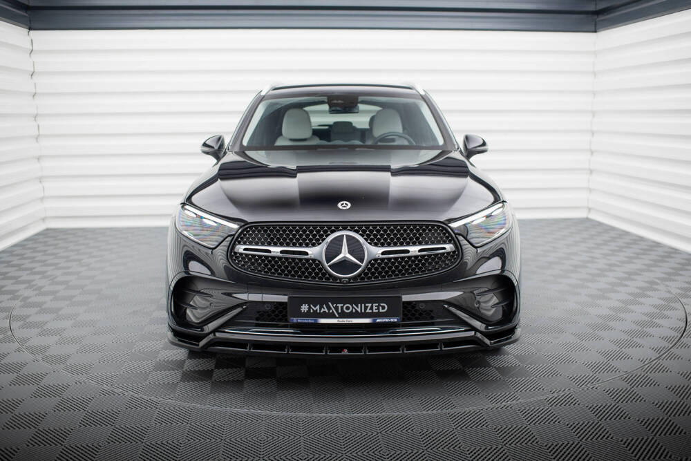 Voorspoiler passend voor Mercedes GLC AMG Pakket X254 Maxton Glans Zwart