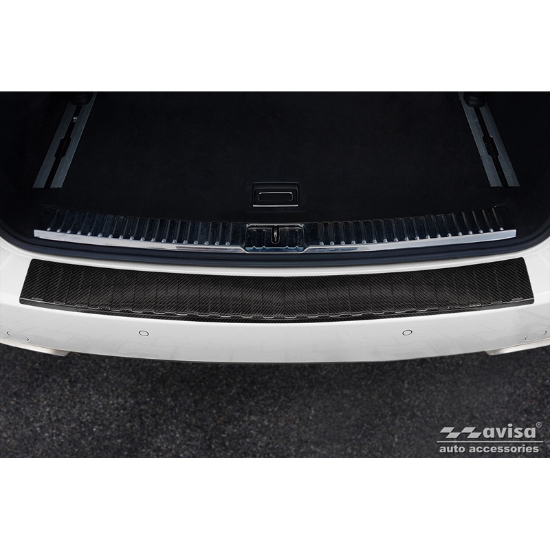 Real 3D Carbon Rear bumper protector  Porsche Cayenne II 2010-2014 'Ribs'