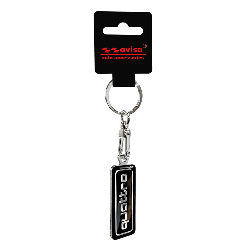 Stainless steel key chain - 'Quattro' Black