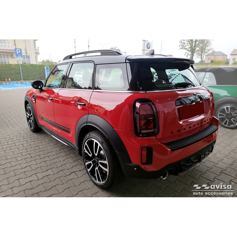 Matte black Stainless Steel Rear bumper protector  Mini Countryman F60 FL 2020-2023