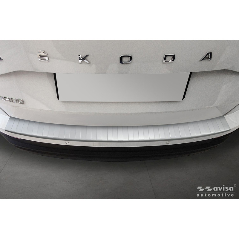 Avisa Stainless Steel Powdercoated Rear bumper protector  Skoda Karoq Facelift 2022- incl. Sportline 'Soft Silver'