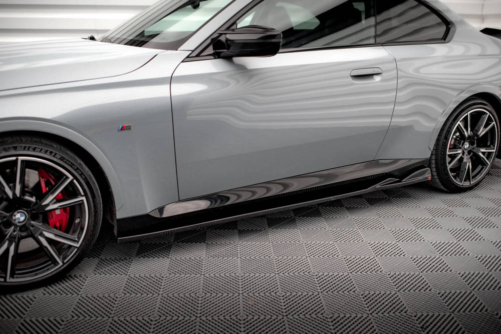 Zijskirts passend voor BMW 2 Serie G42 Coupe M Pakket & M240i Maxton Glans Zwart