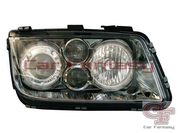 Headlights VW Bora Angel Eyes Black