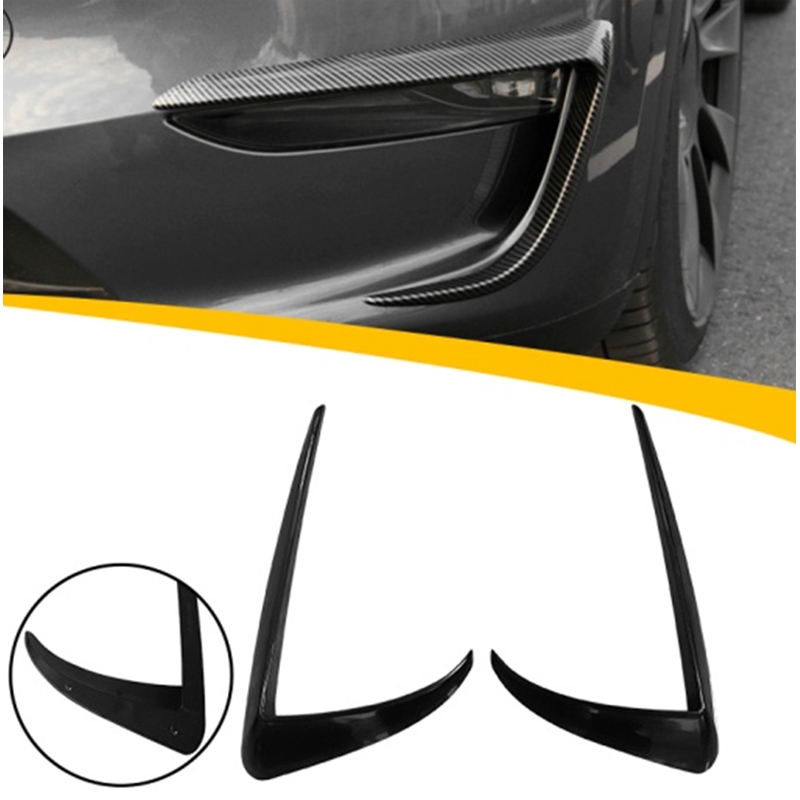Fog light covers/frames  Tesla Model 3 2017- 'Aero' (Glossy Black ABS)