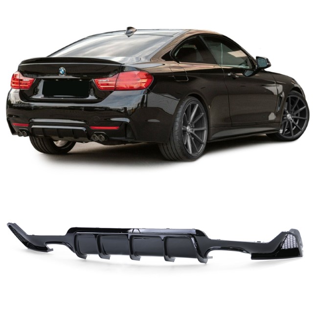 Diffuser passend voor BMW 4-serie F32 / F36 2013- Glans Zwart M-Pakket Duplex M4