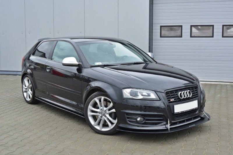 Zijskirts Diffuser passend voor Audi S3 8P / S3 8P FL / RS3 8P Glanzend zwart