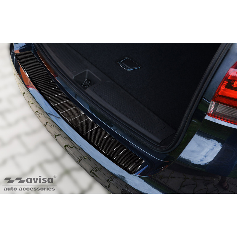Real 3D Carbon Rear bumper protector  Opel Astra K Sportstourer 2016-2022 'Ribs'